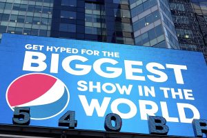 Pepsi ad on Times Square for the Half Time 2014